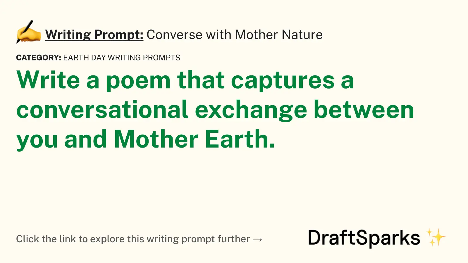 Converse with Mother Nature