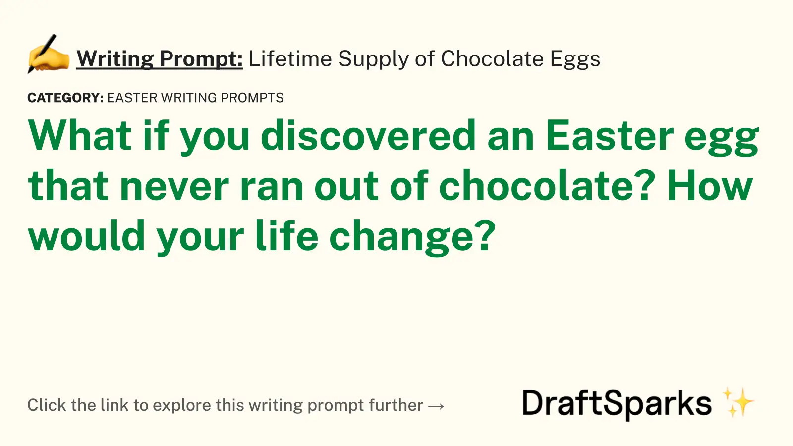 Lifetime Supply of Chocolate Eggs