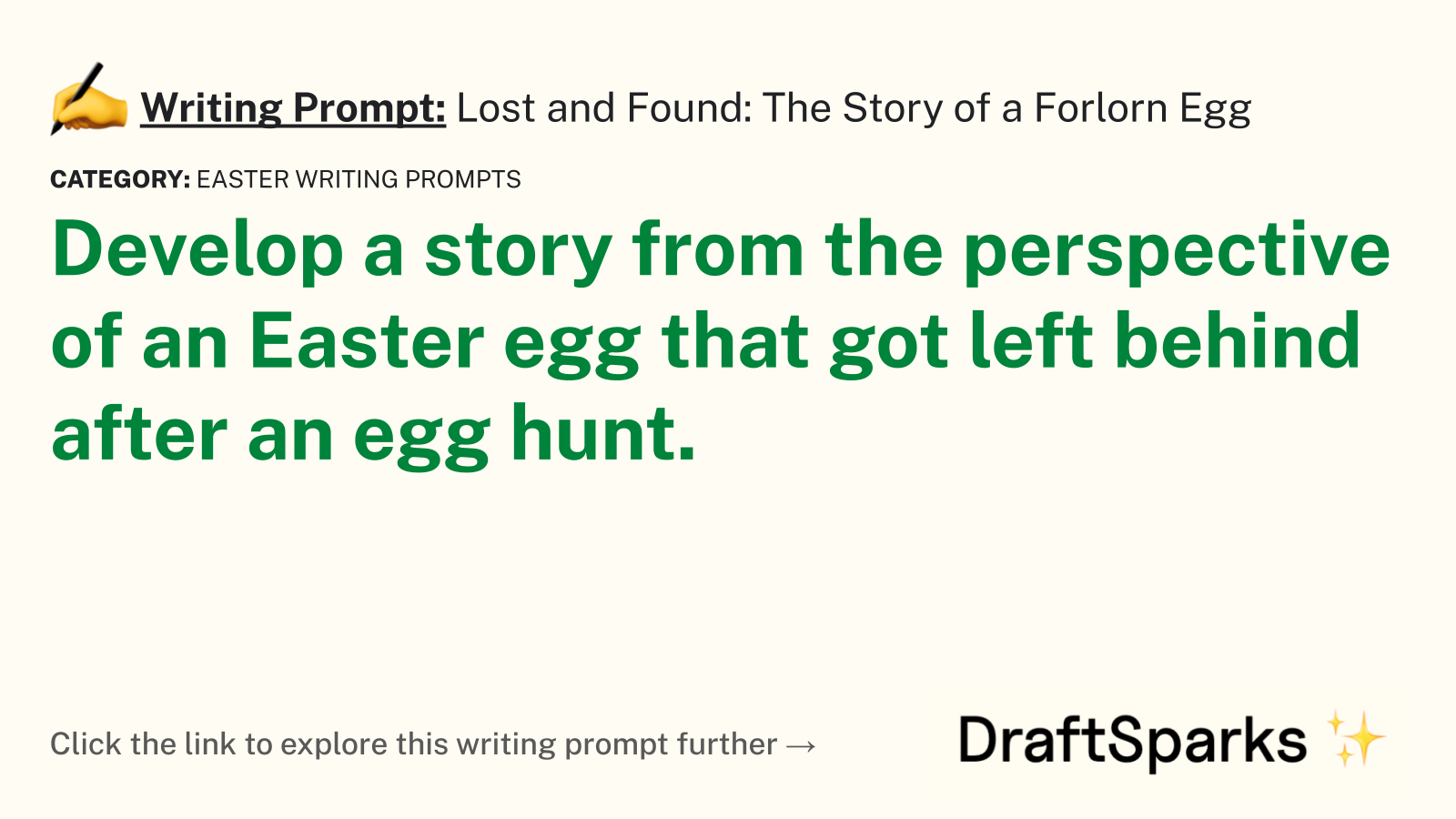 Lost and Found: The Story of a Forlorn Egg