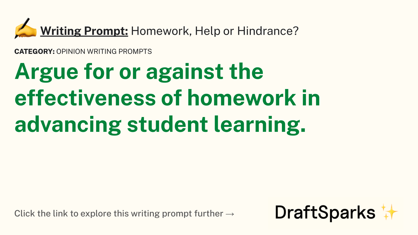 Homework, Help or Hindrance?