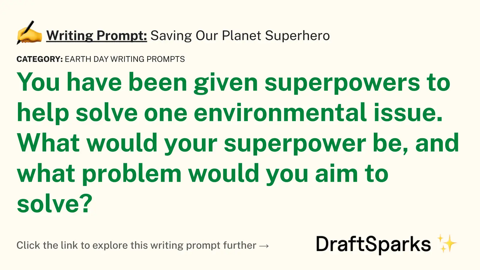 Saving Our Planet Superhero