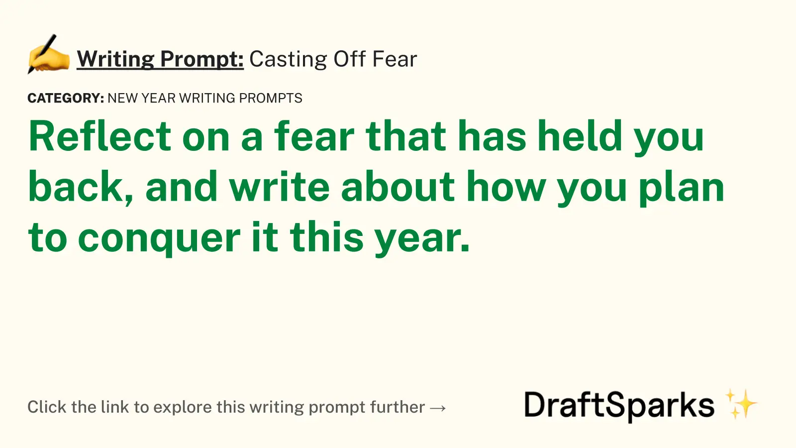 Casting Off Fear