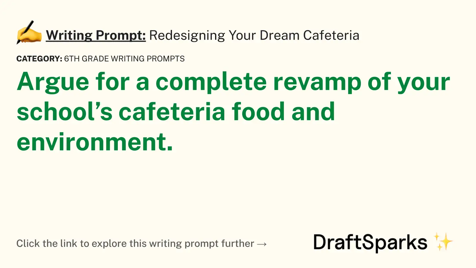 Redesigning Your Dream Cafeteria