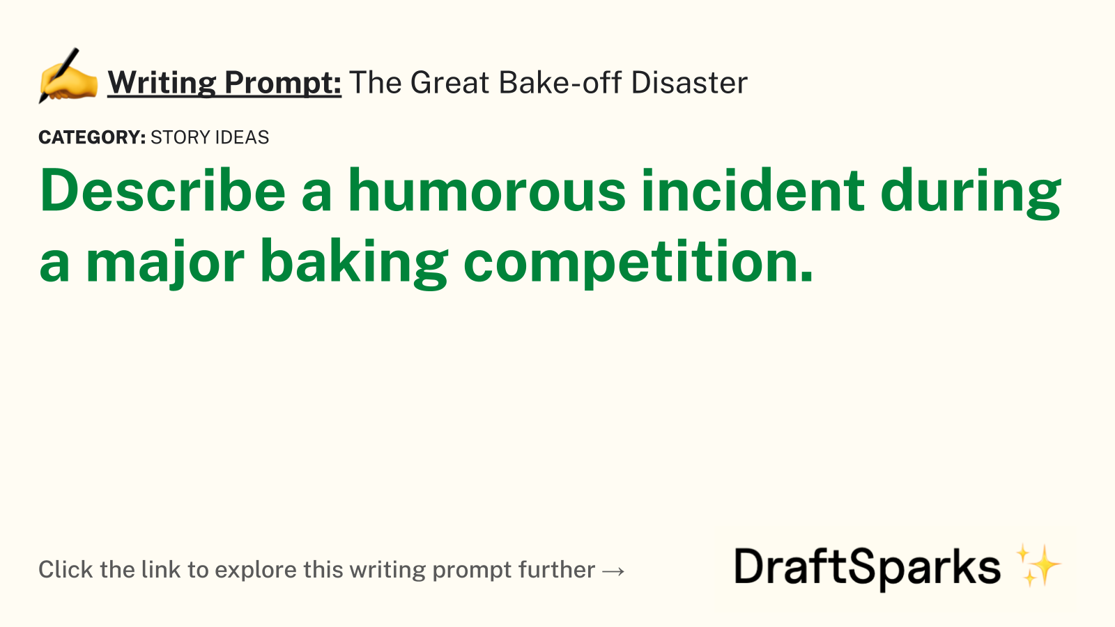 The Great Bake-off Disaster