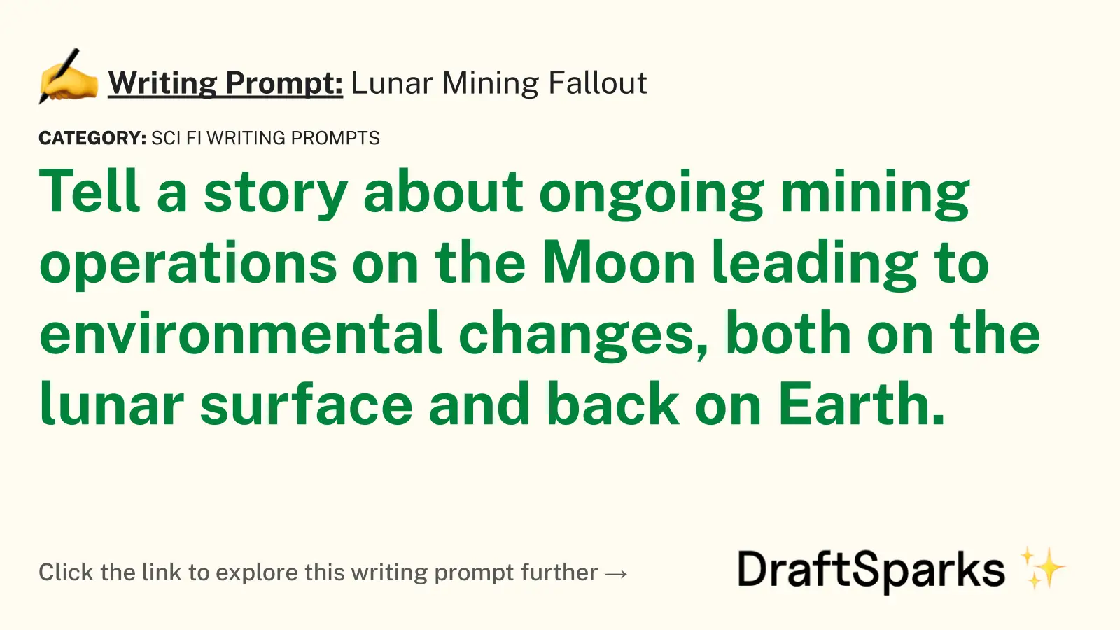Lunar Mining Fallout