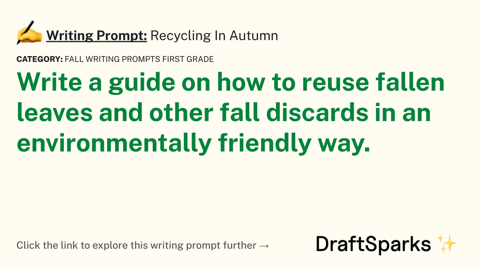 Recycling In Autumn