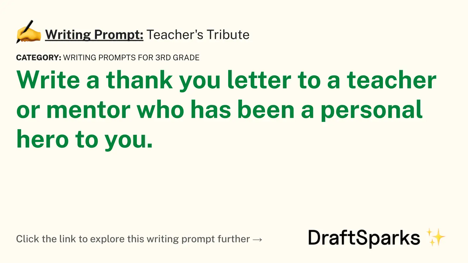 Teacher’s Tribute