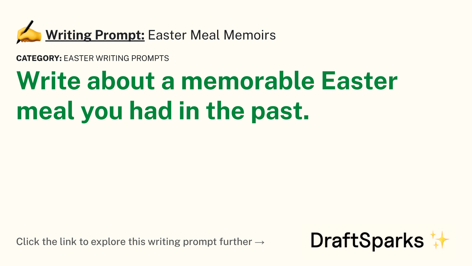 Easter Meal Memoirs