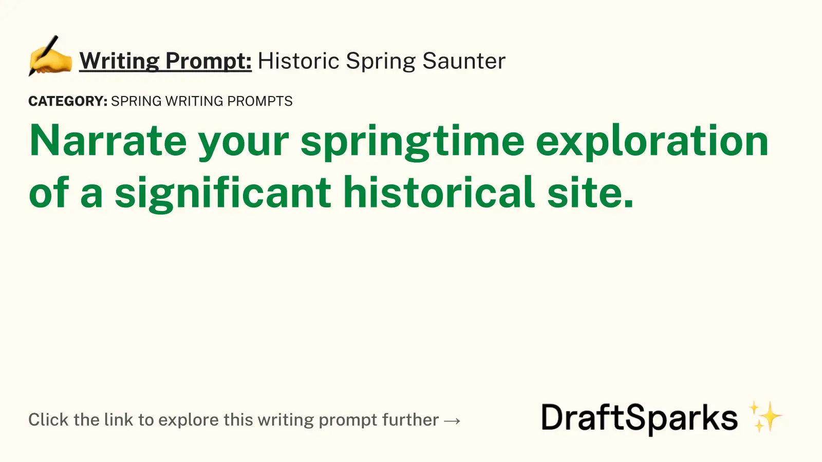 Historic Spring Saunter