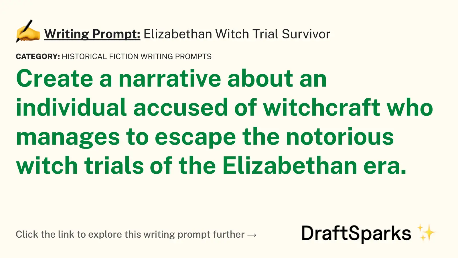 Elizabethan Witch Trial Survivor