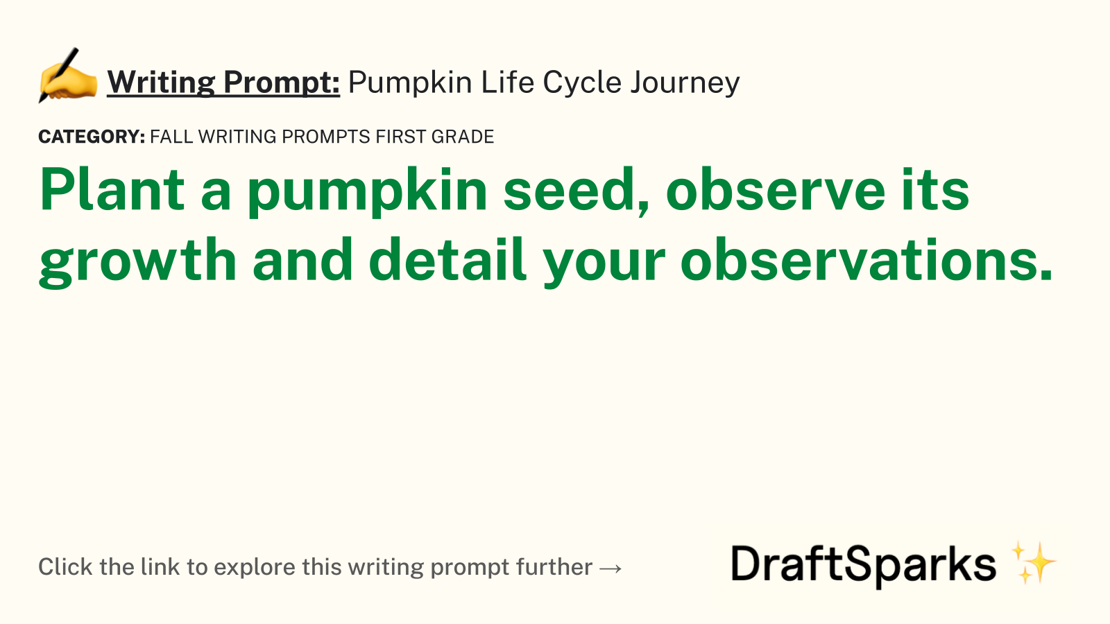 Pumpkin Life Cycle Journey