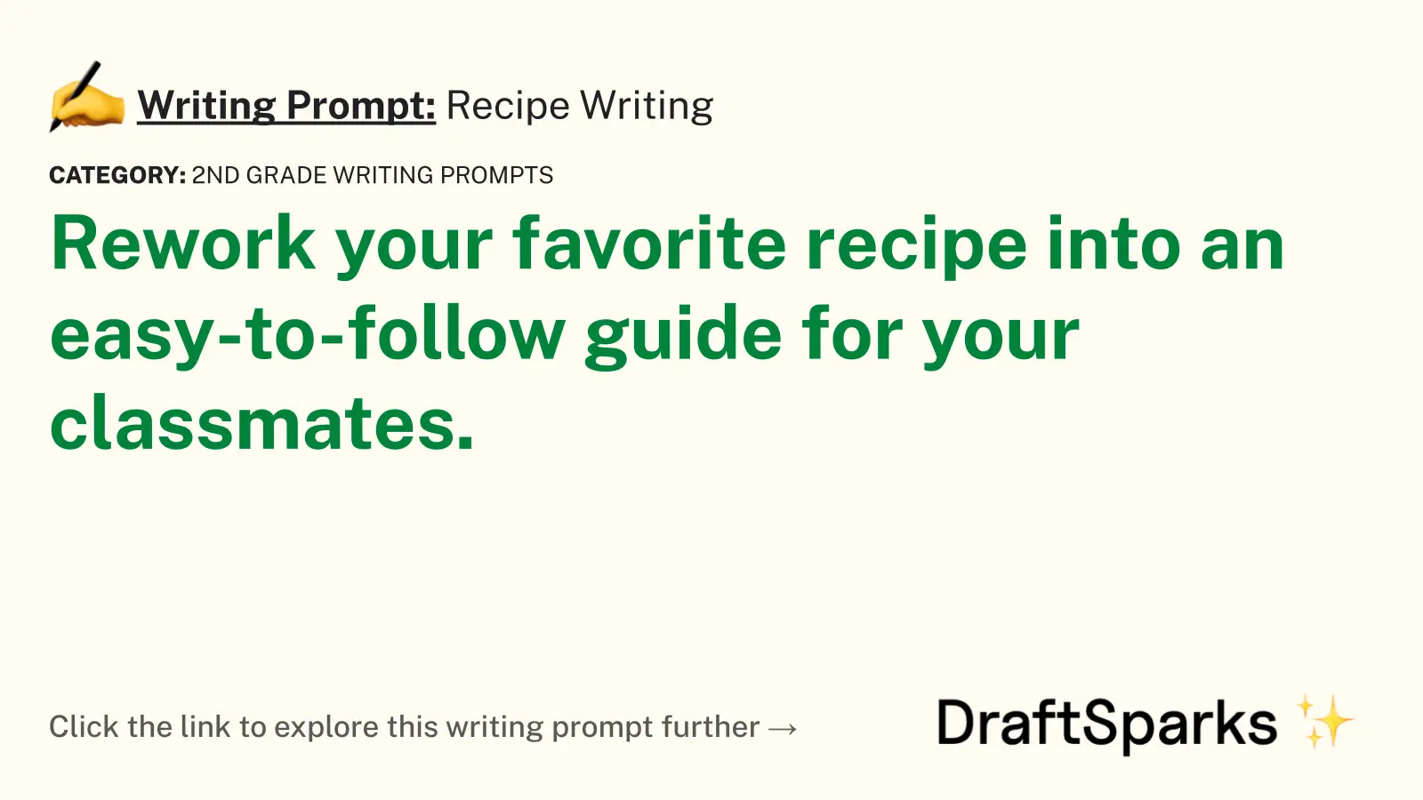 Recipe Writing
