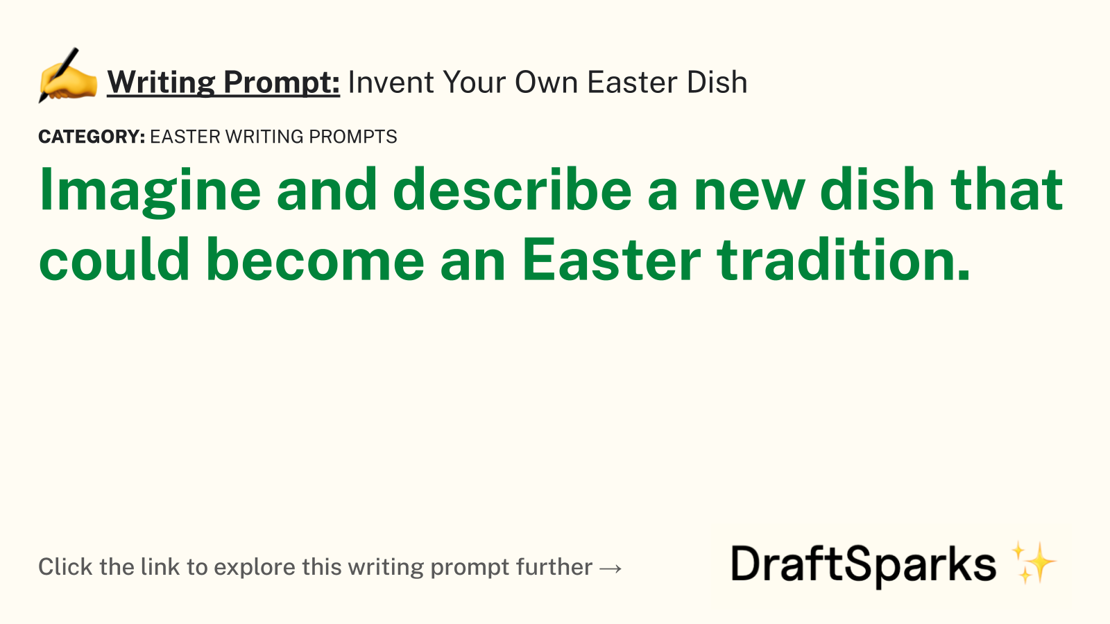 Invent Your Own Easter Dish