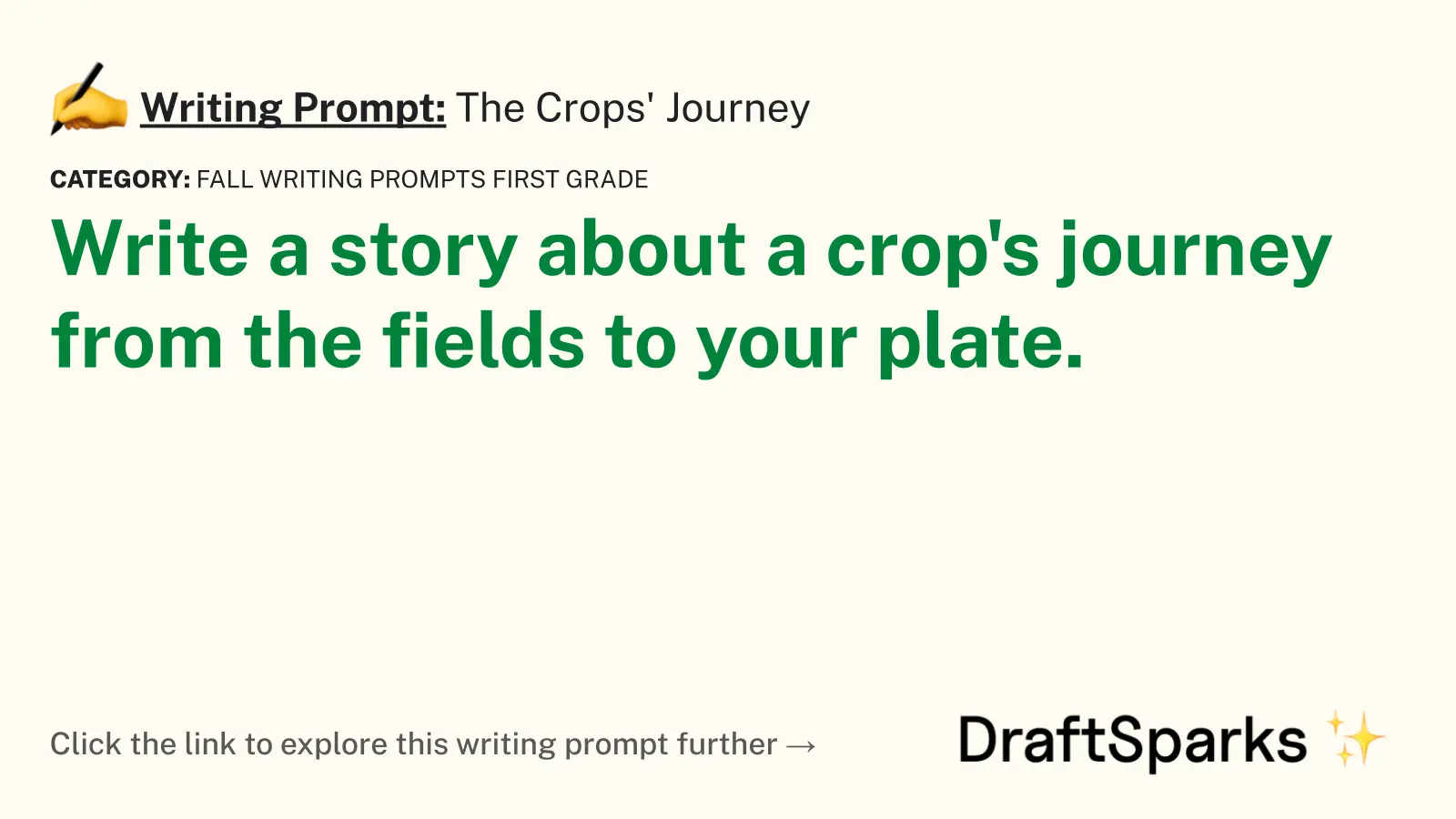 The Crops’ Journey