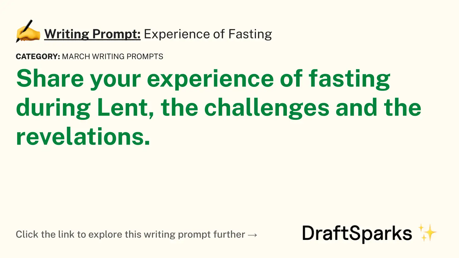 Experience of Fasting