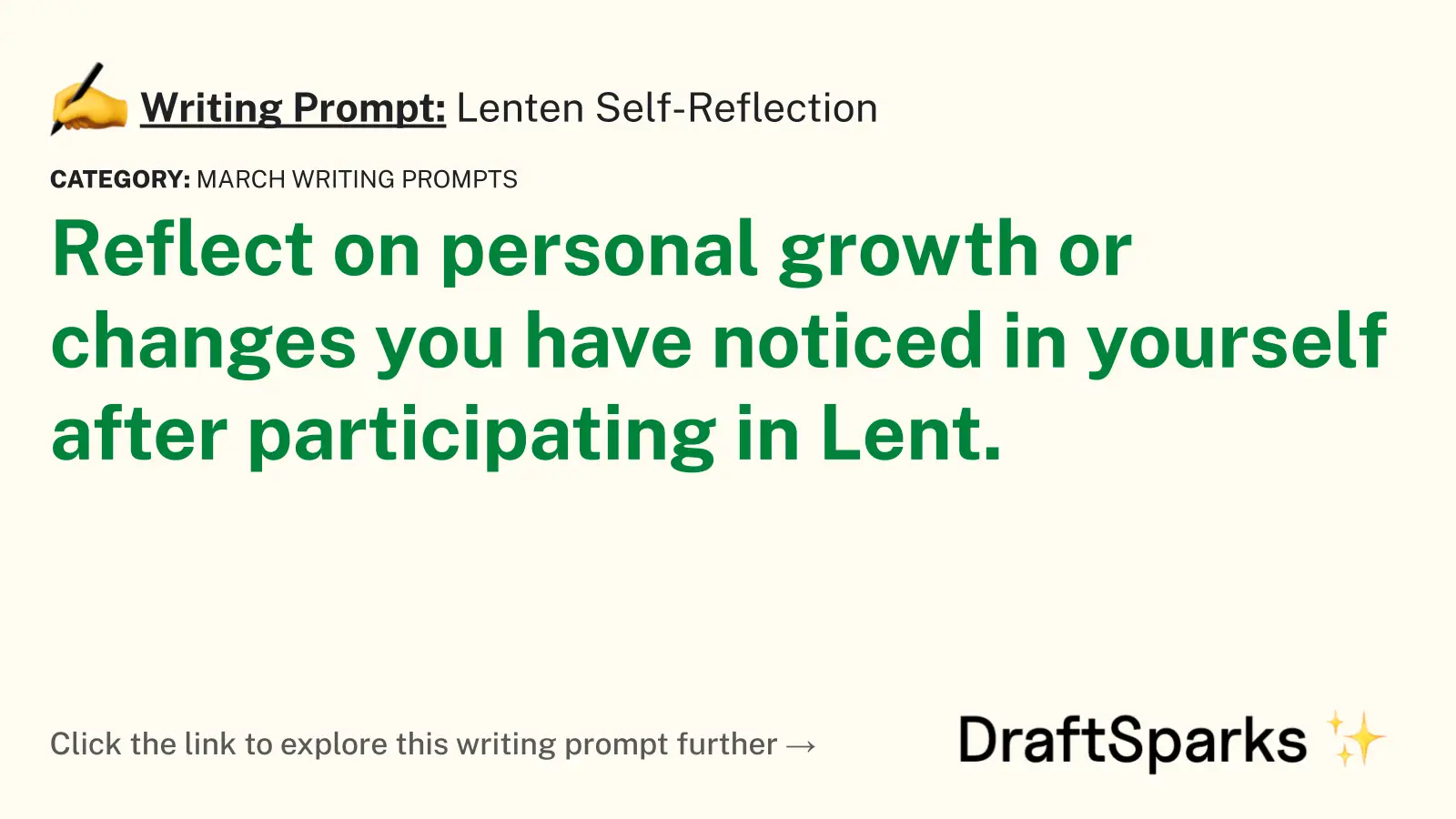 Lenten Self-Reflection