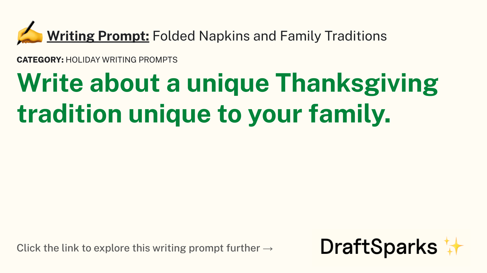 Folded Napkins and Family Traditions