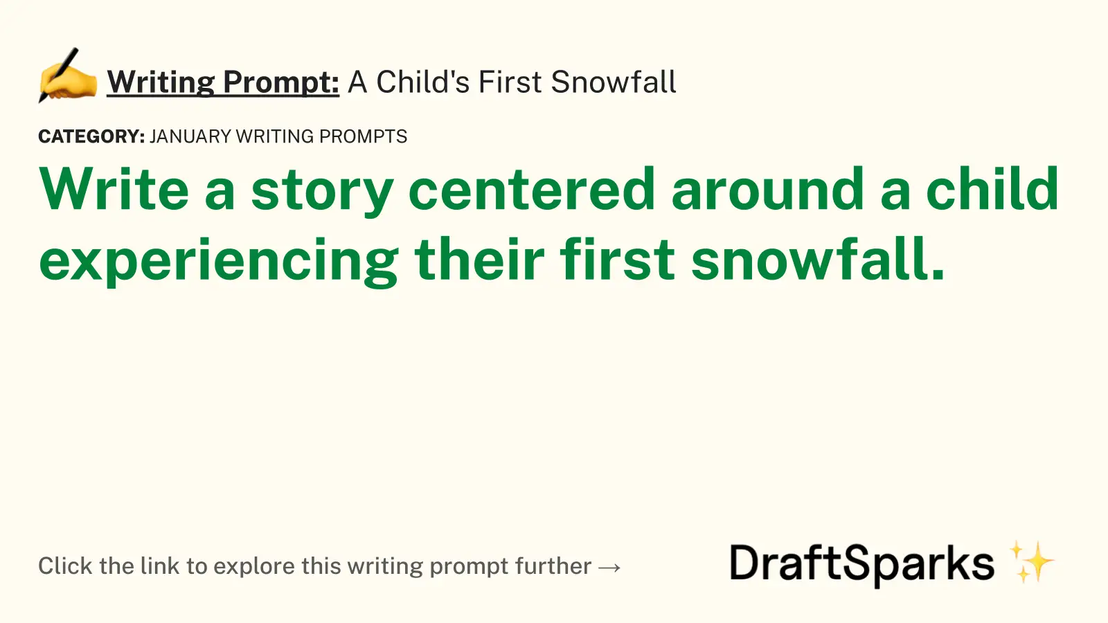 A Child’s First Snowfall