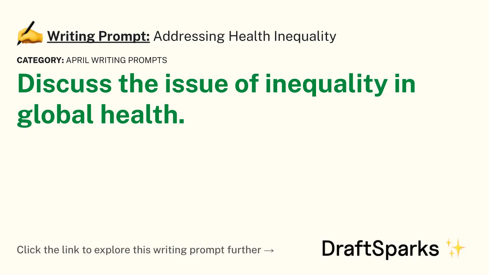 Addressing Health Inequality