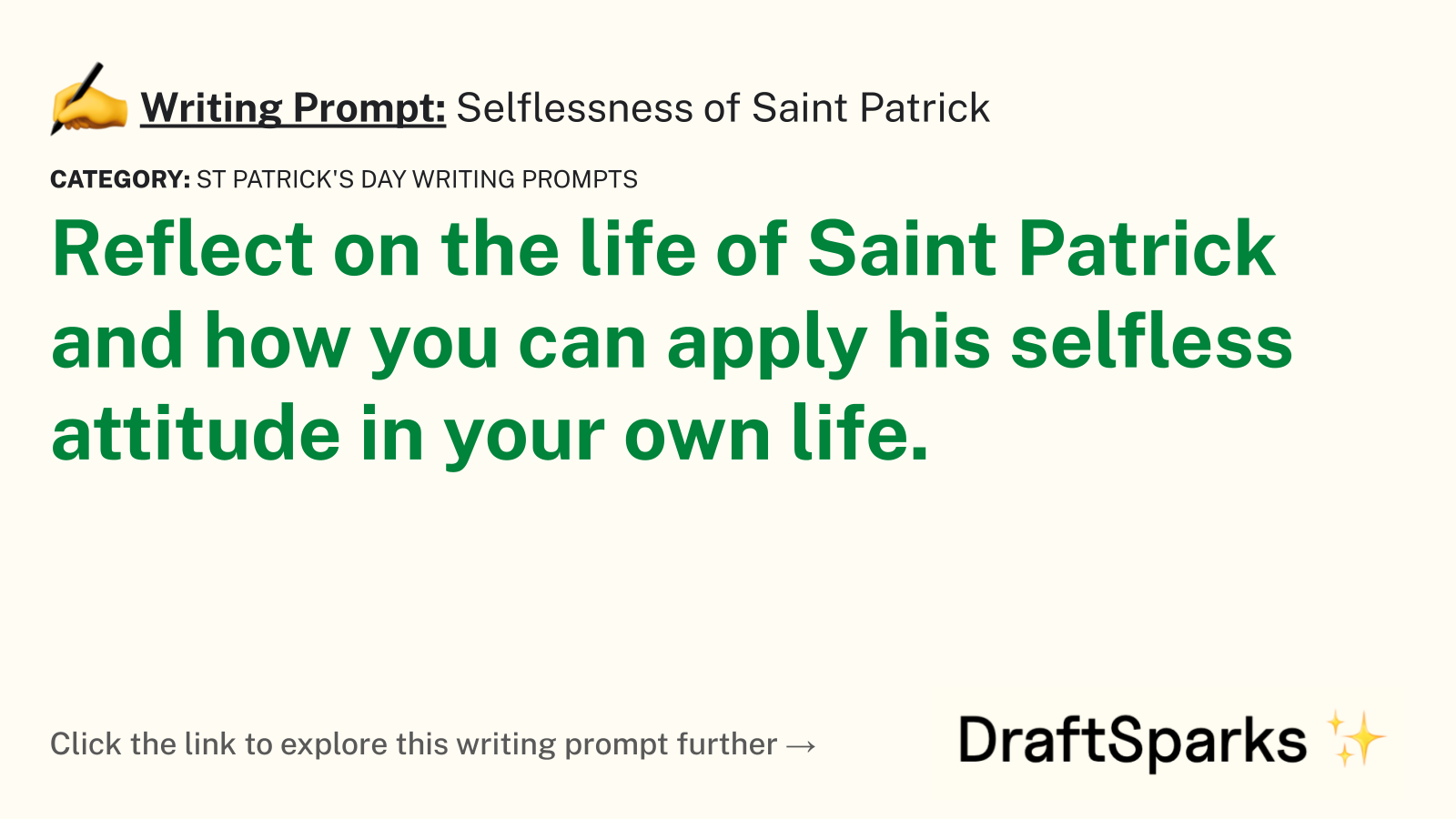 Selflessness of Saint Patrick
