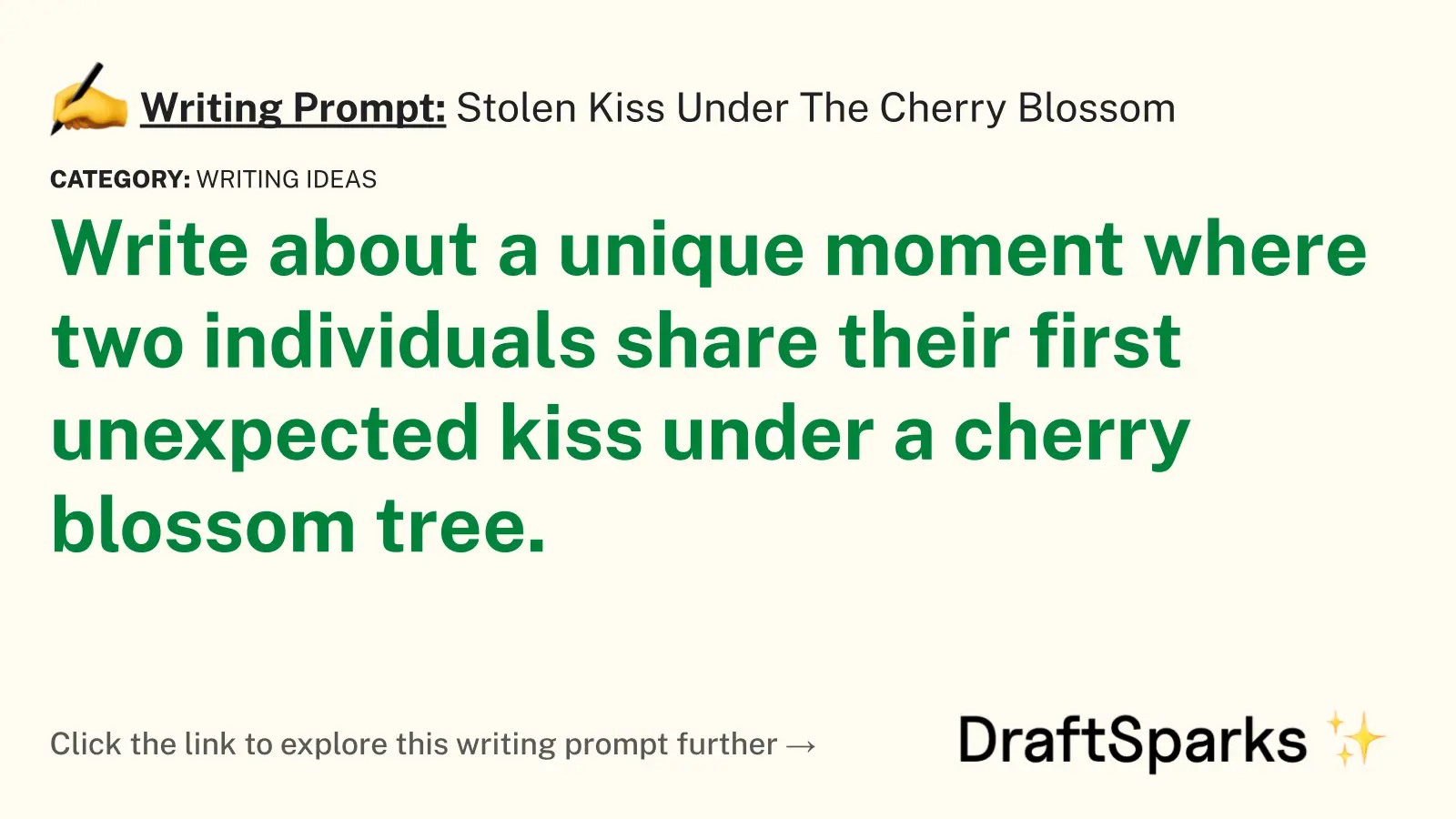 Stolen Kiss Under The Cherry Blossom