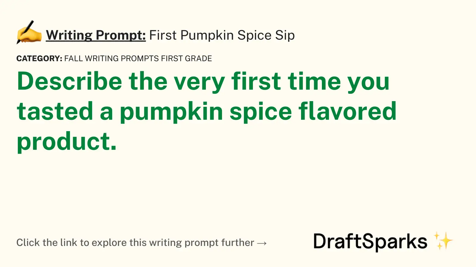 First Pumpkin Spice Sip