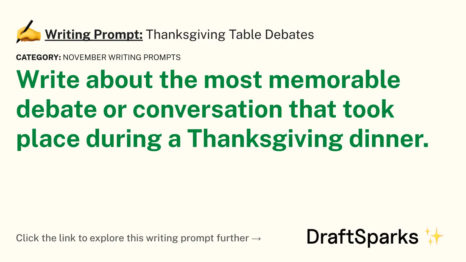 Thanksgiving Table Debates