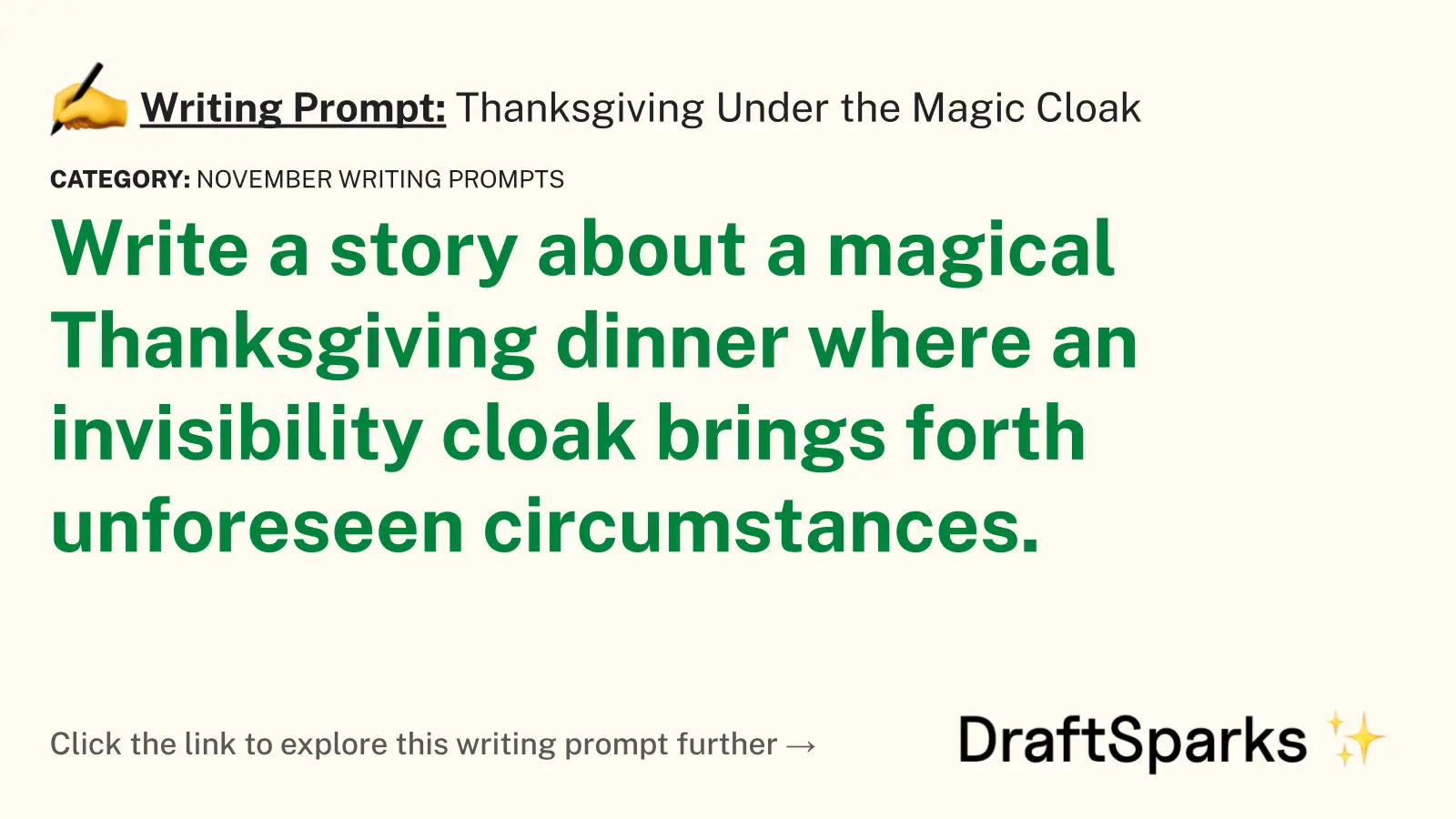 Thanksgiving Under the Magic Cloak