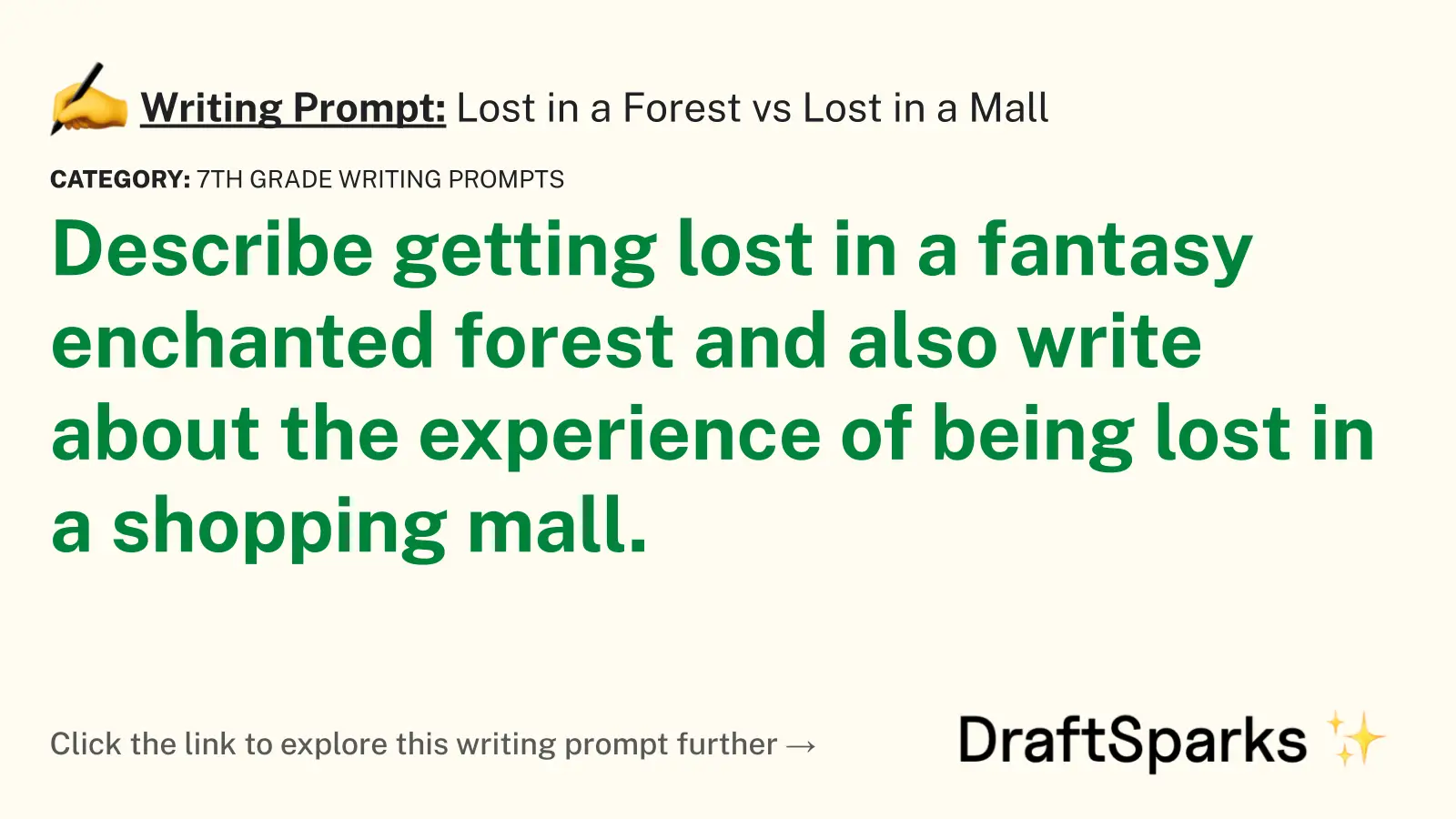 Lost in a Forest vs Lost in a Mall