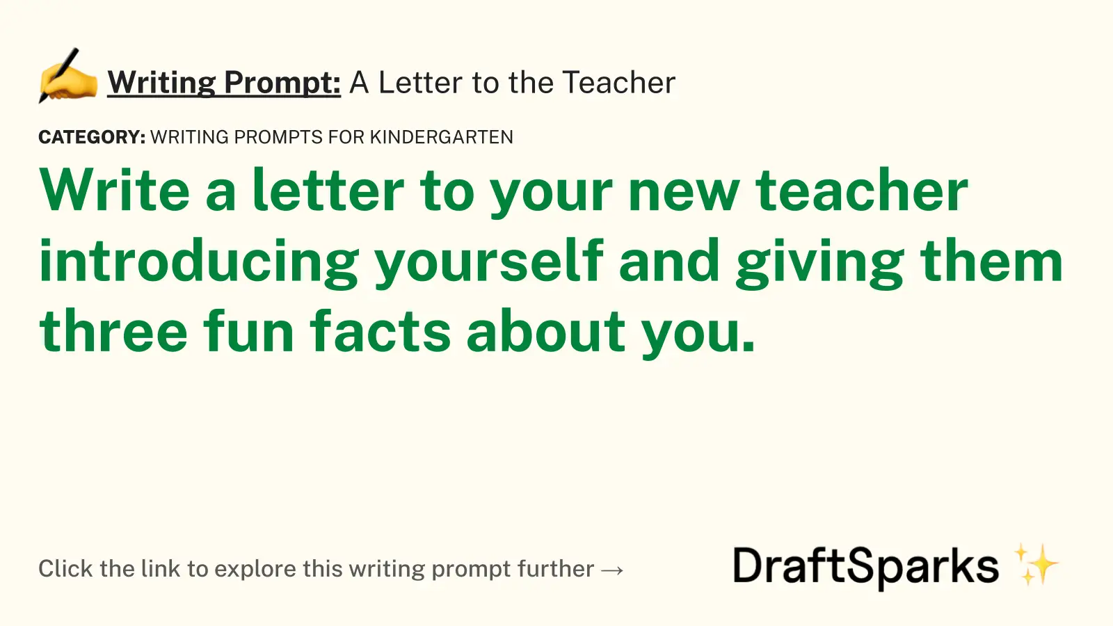 A Letter to the Teacher