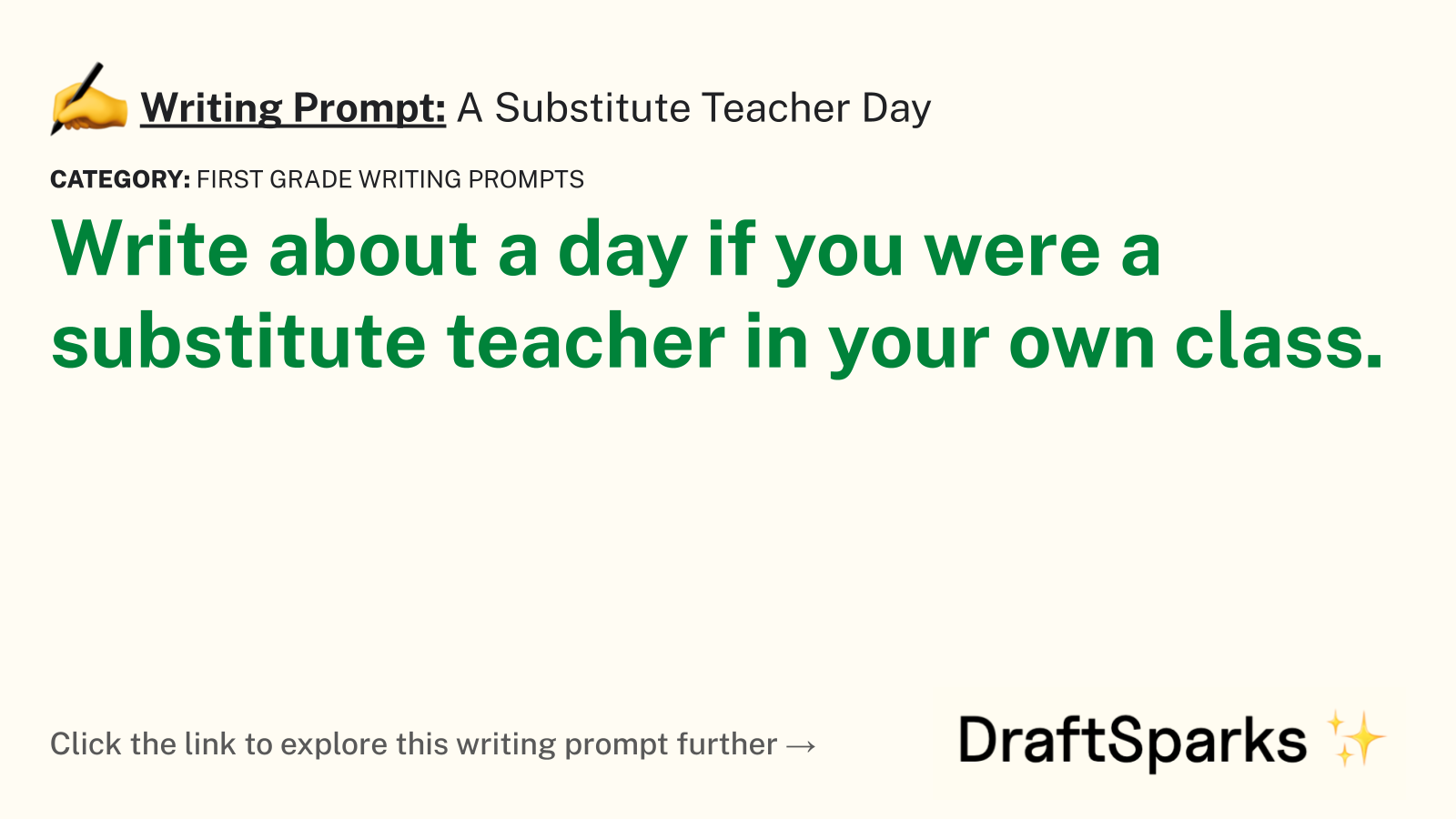 A Substitute Teacher Day