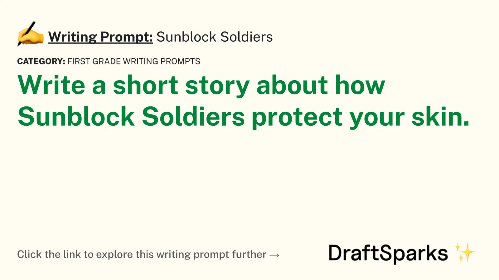 Sunblock Soldiers