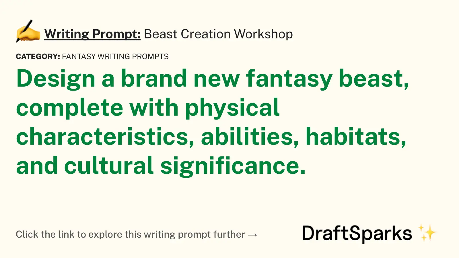Beast Creation Workshop
