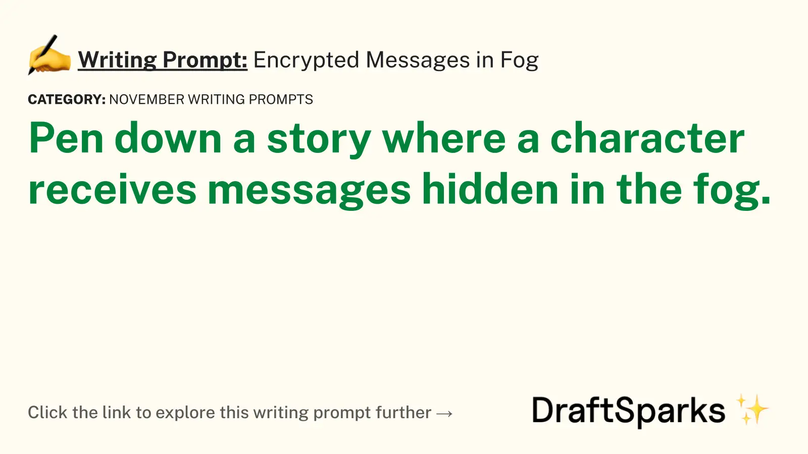 Encrypted Messages in Fog