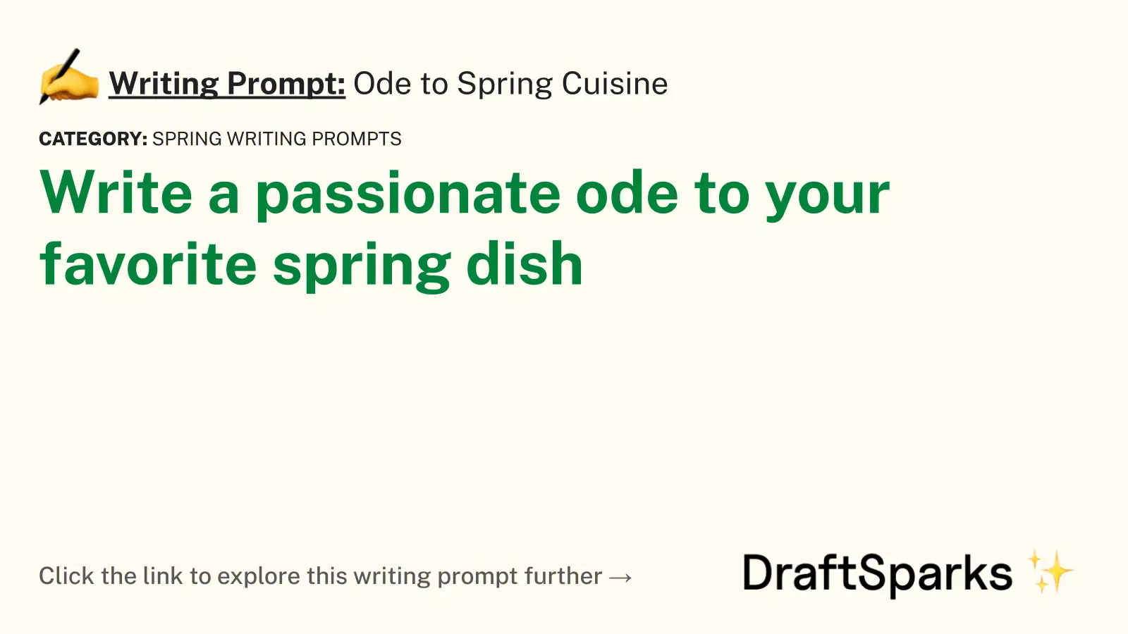 Ode to Spring Cuisine