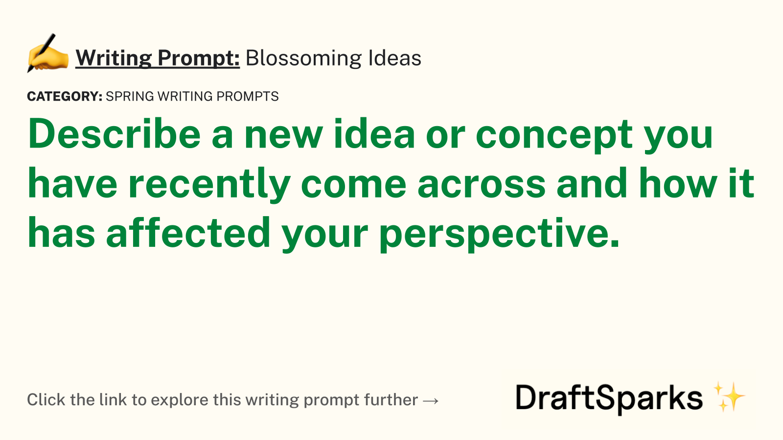 Blossoming Ideas
