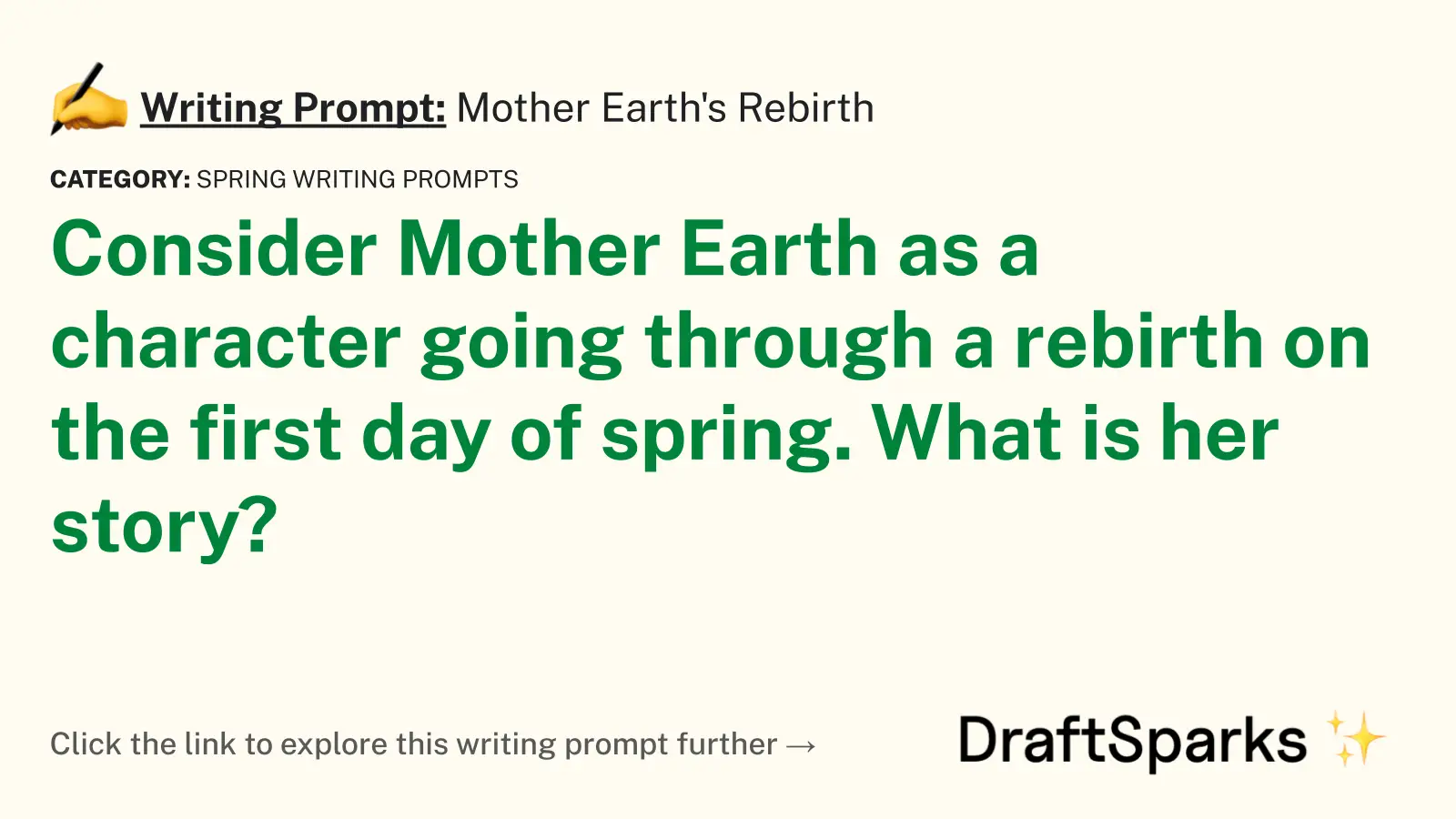 Mother Earth’s Rebirth