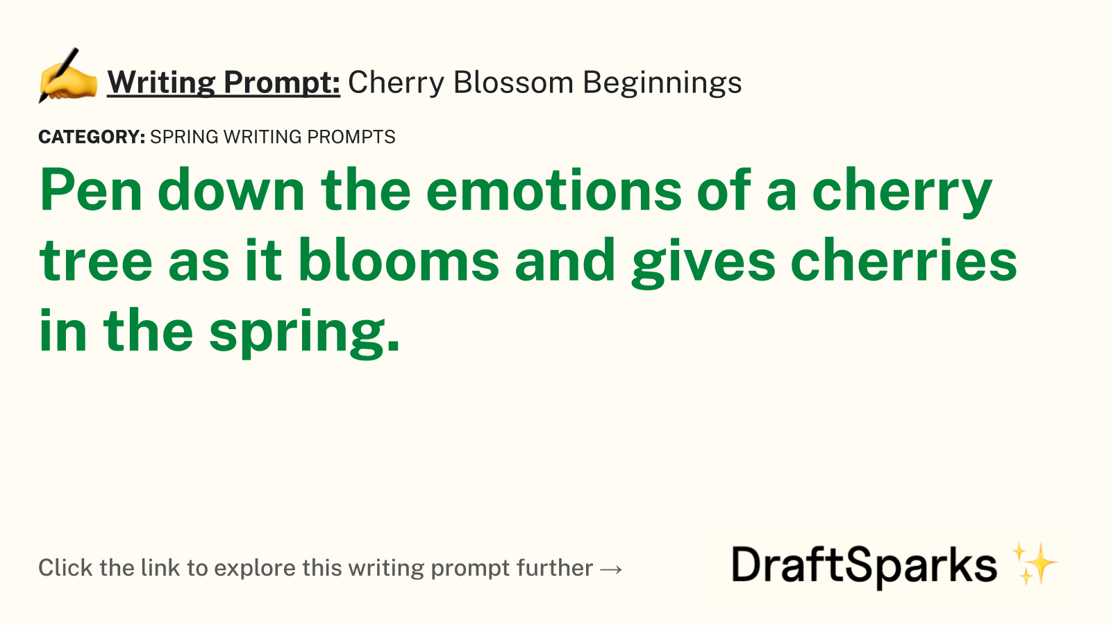 Cherry Blossom Beginnings