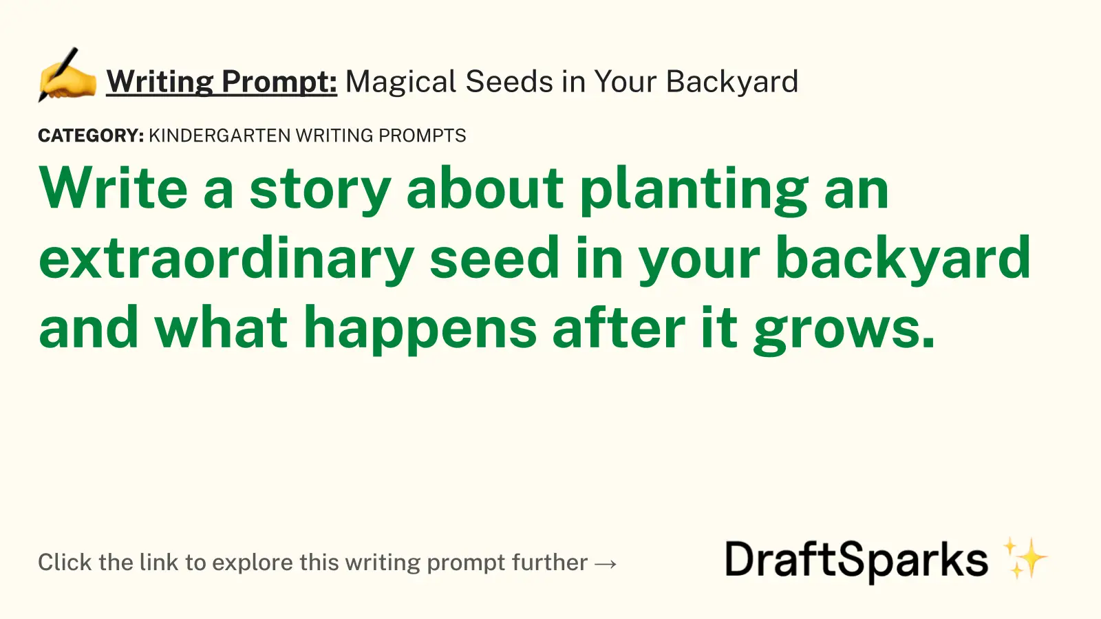 Magical Seeds in Your Backyard