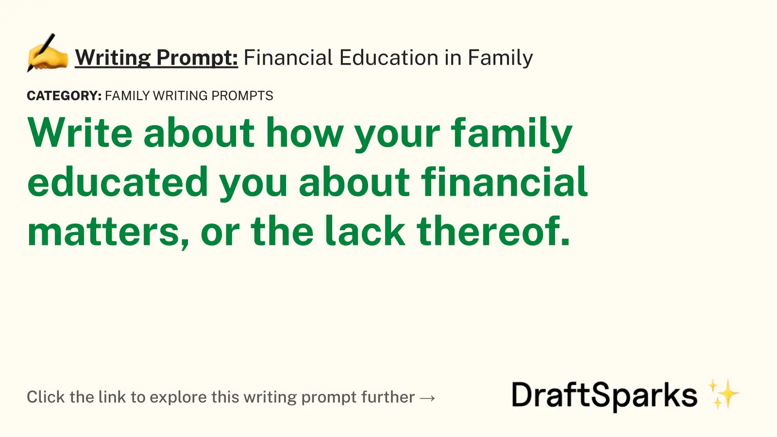 Financial Education in Family