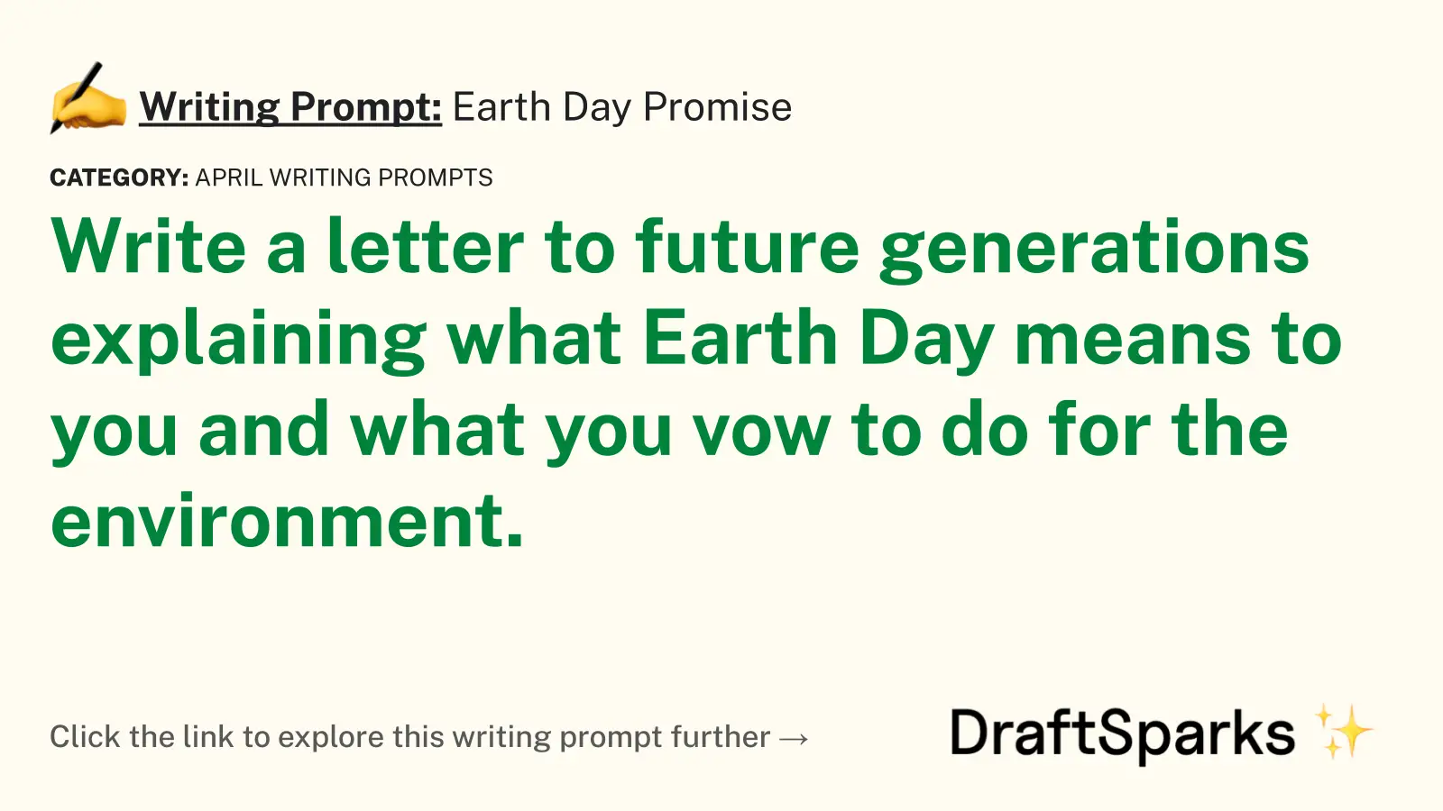 Earth Day Promise
