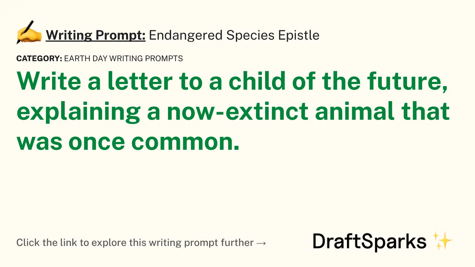 Endangered Species Epistle