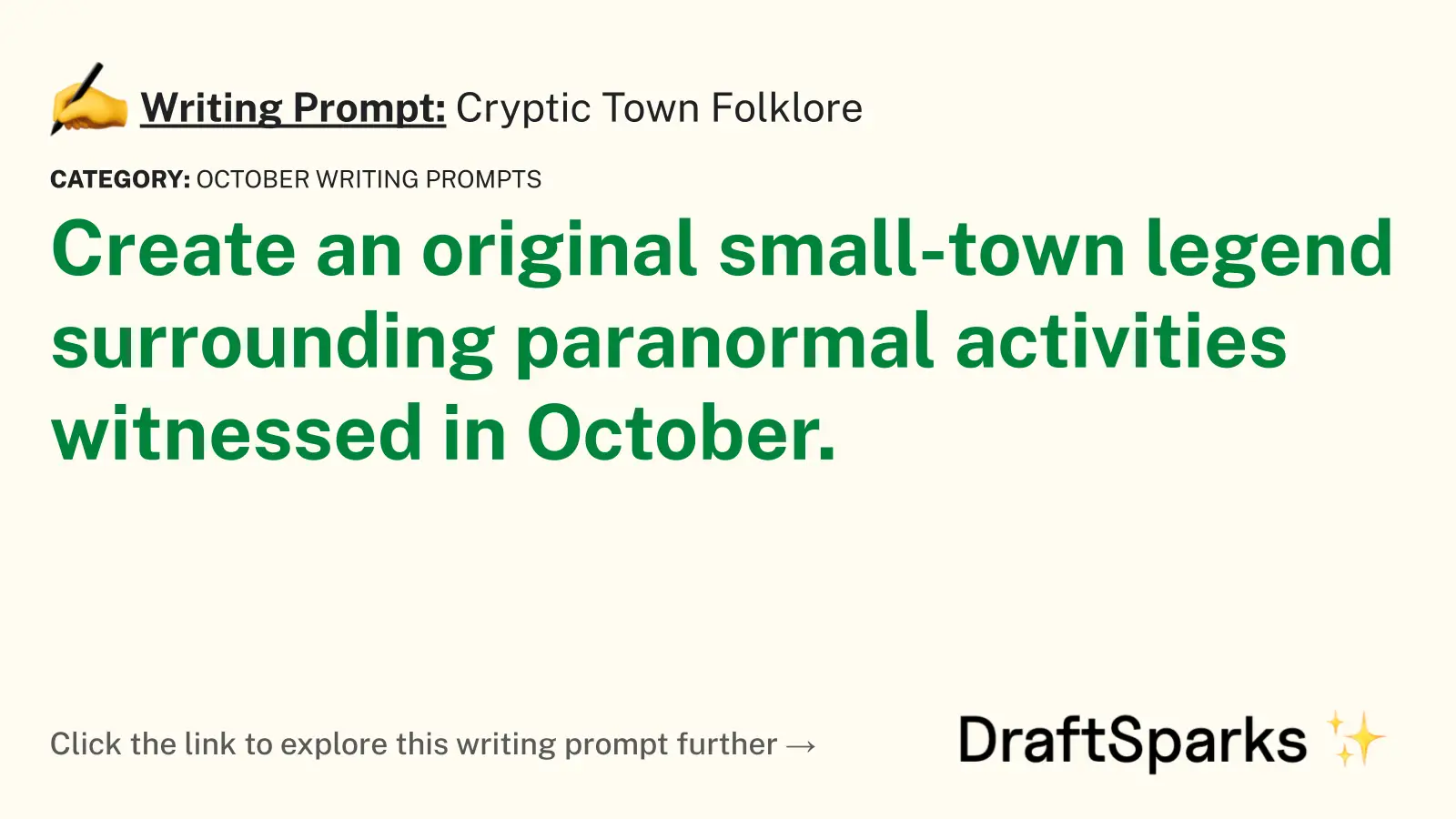 Cryptic Town Folklore