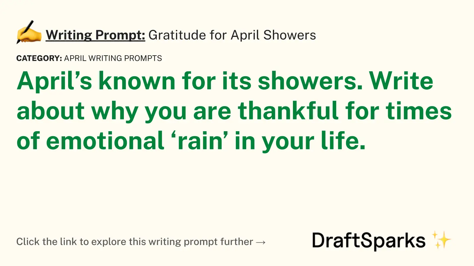 Gratitude for April Showers