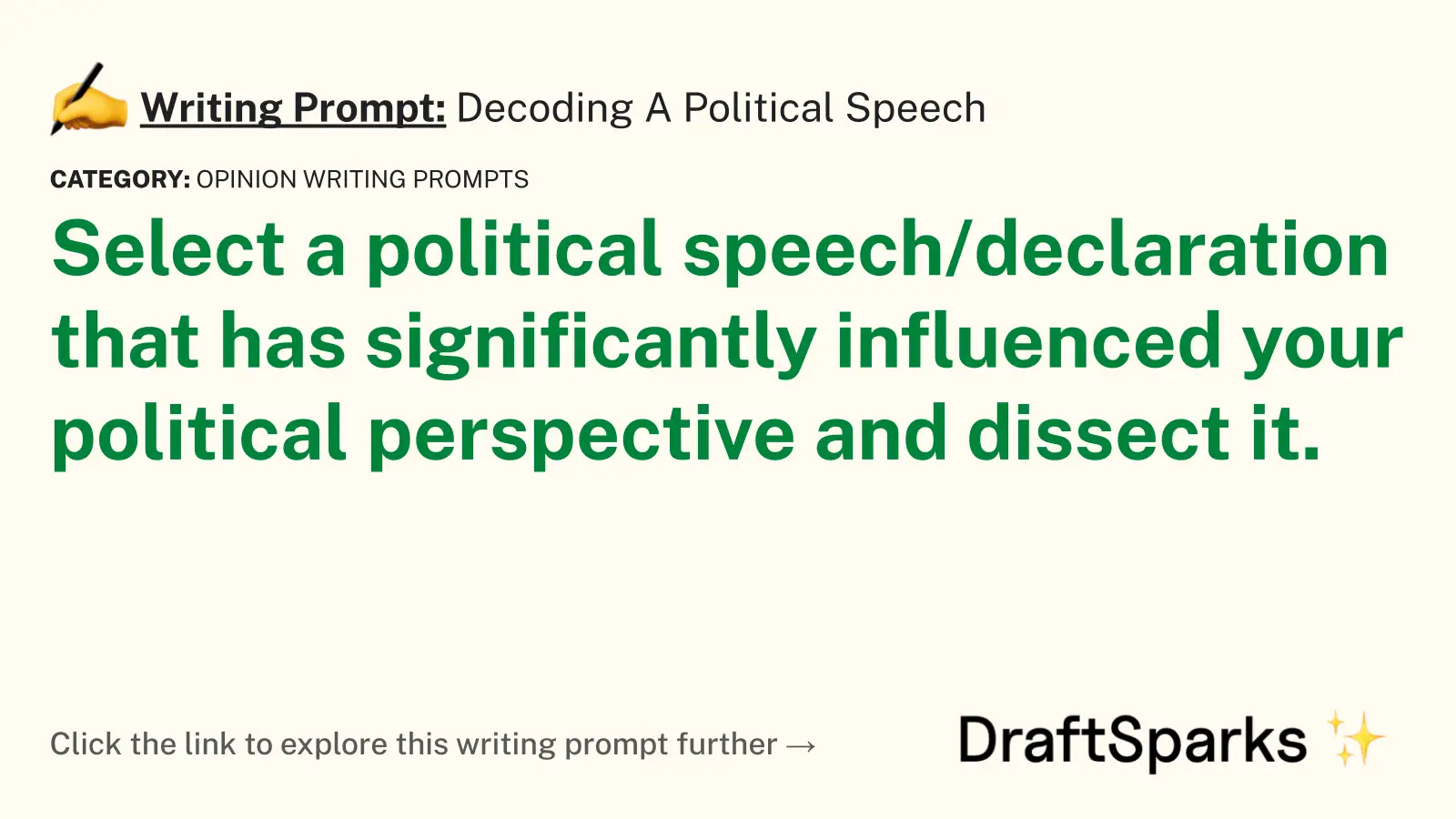 Decoding A Political Speech