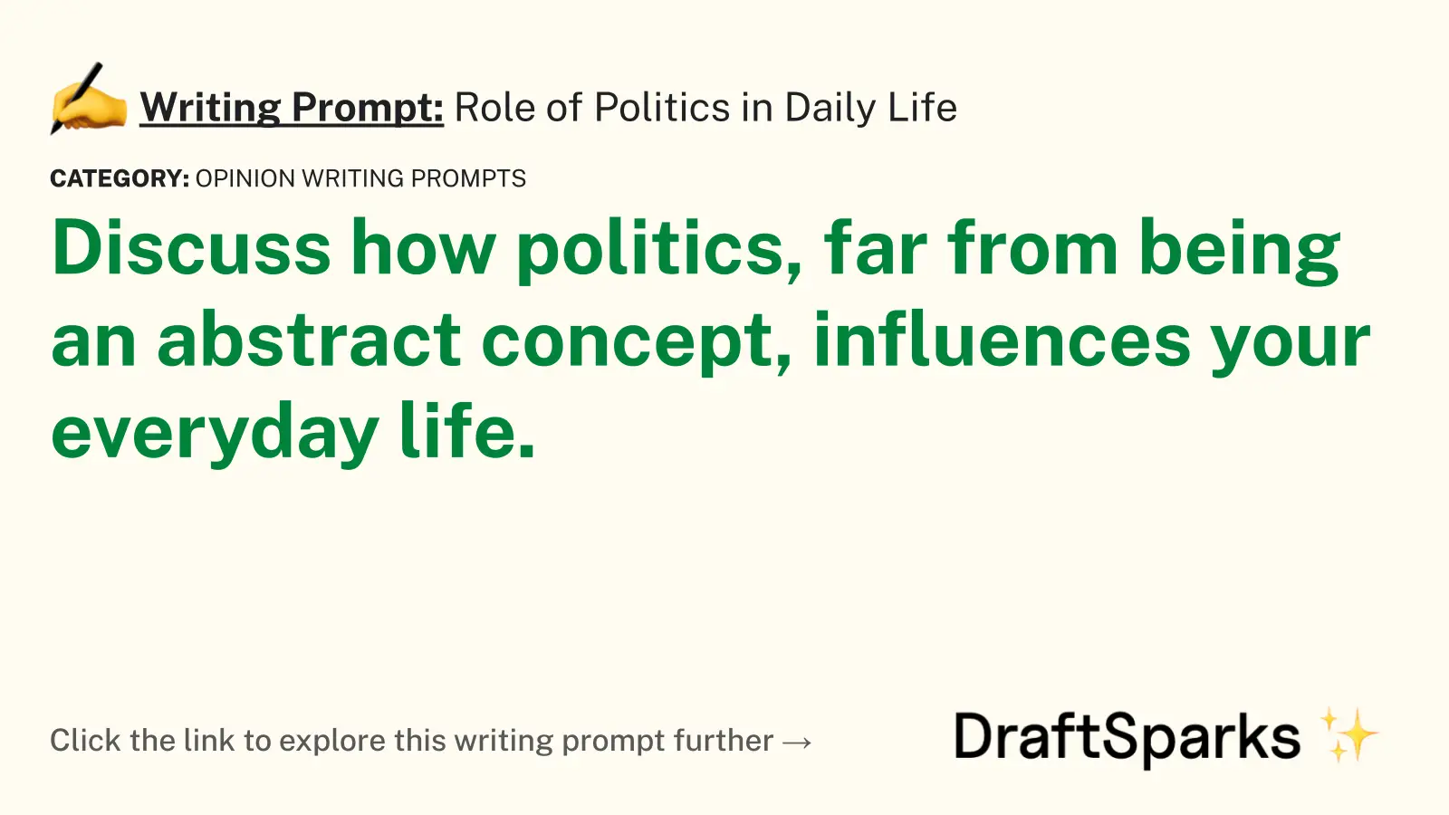 Role of Politics in Daily Life