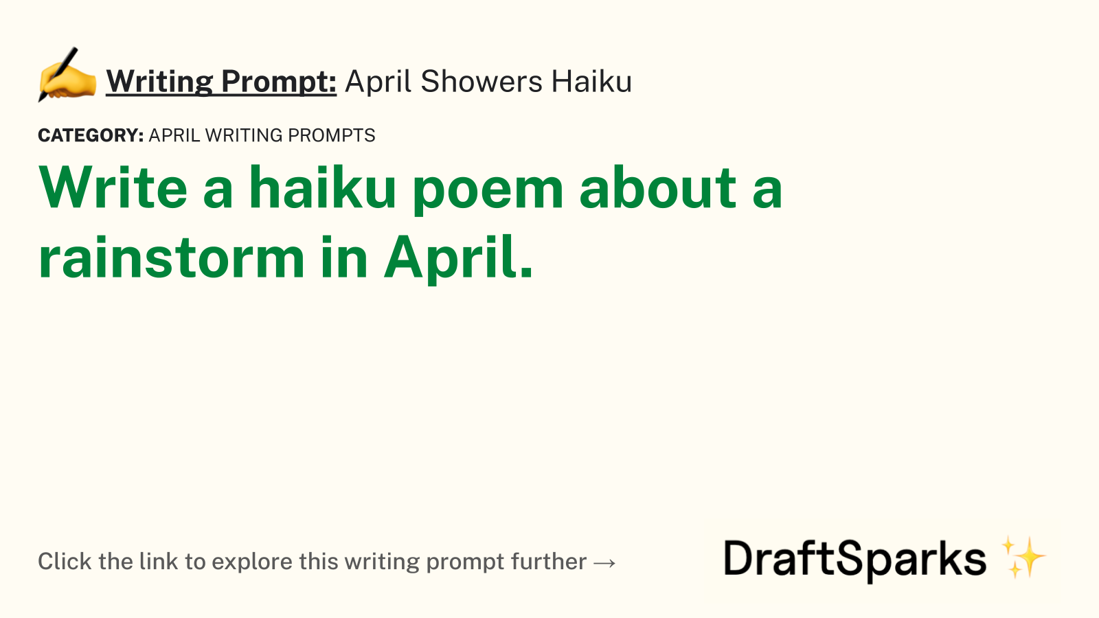 April Showers Haiku