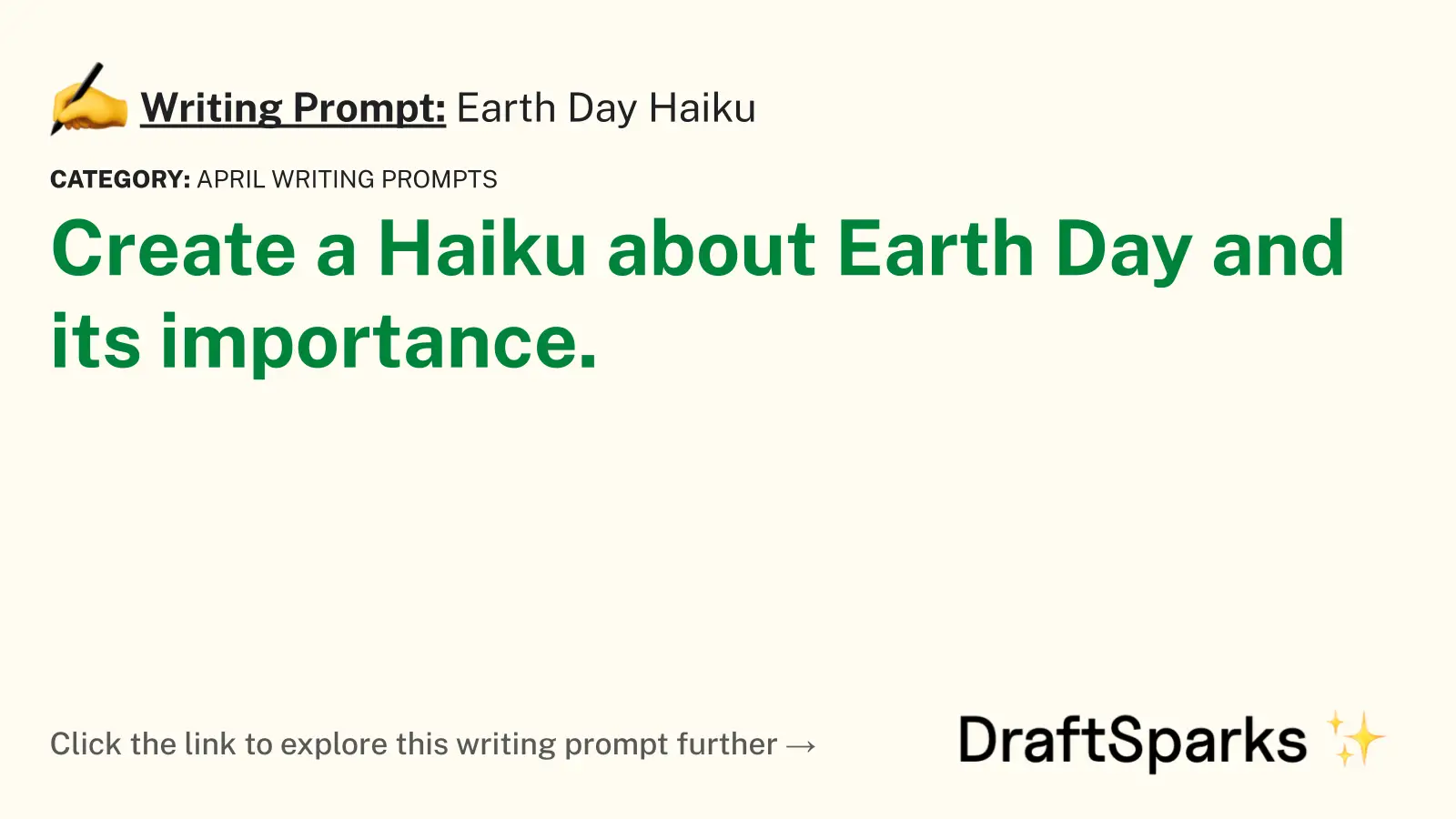 Earth Day Haiku