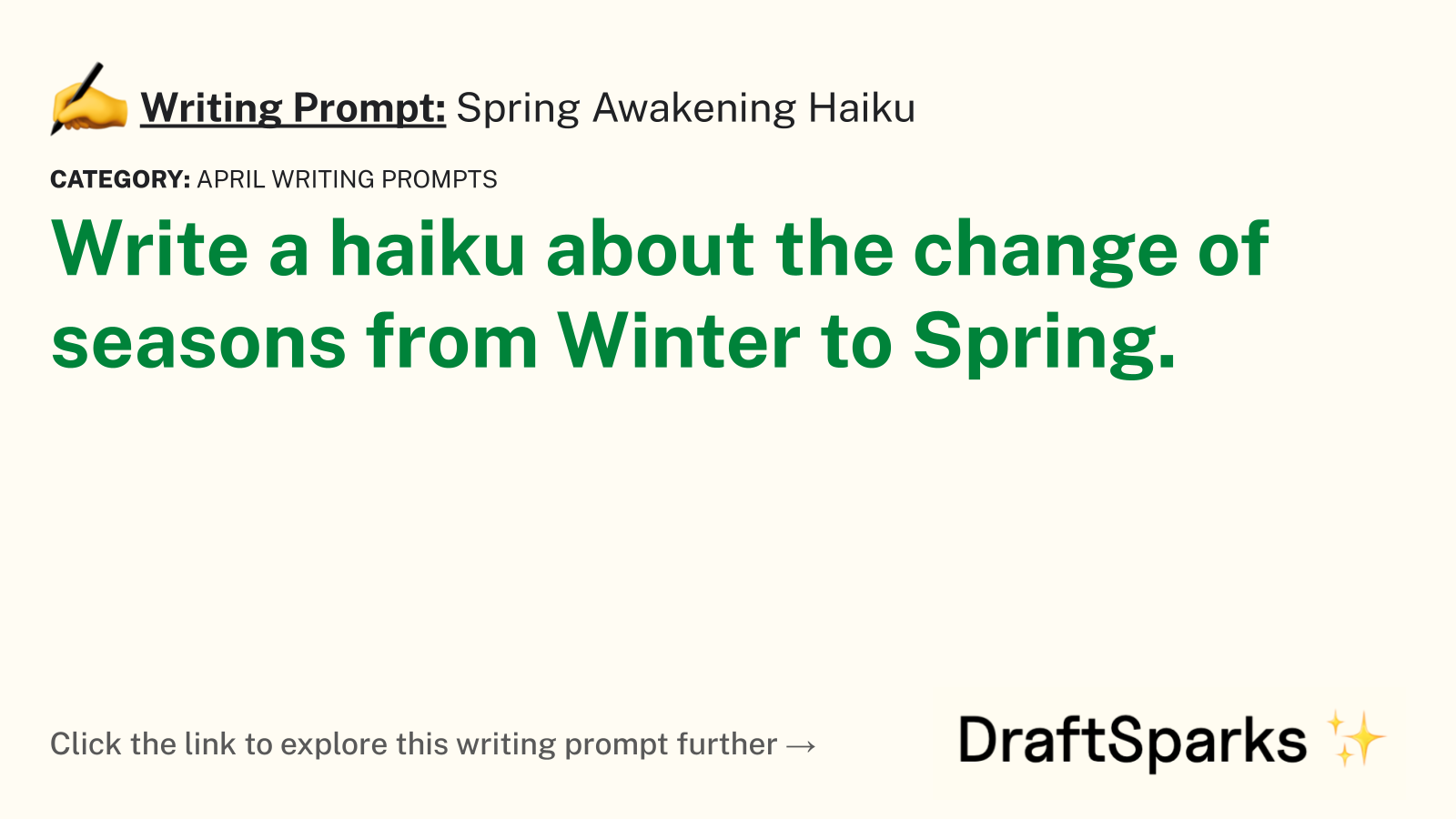 Spring Awakening Haiku
