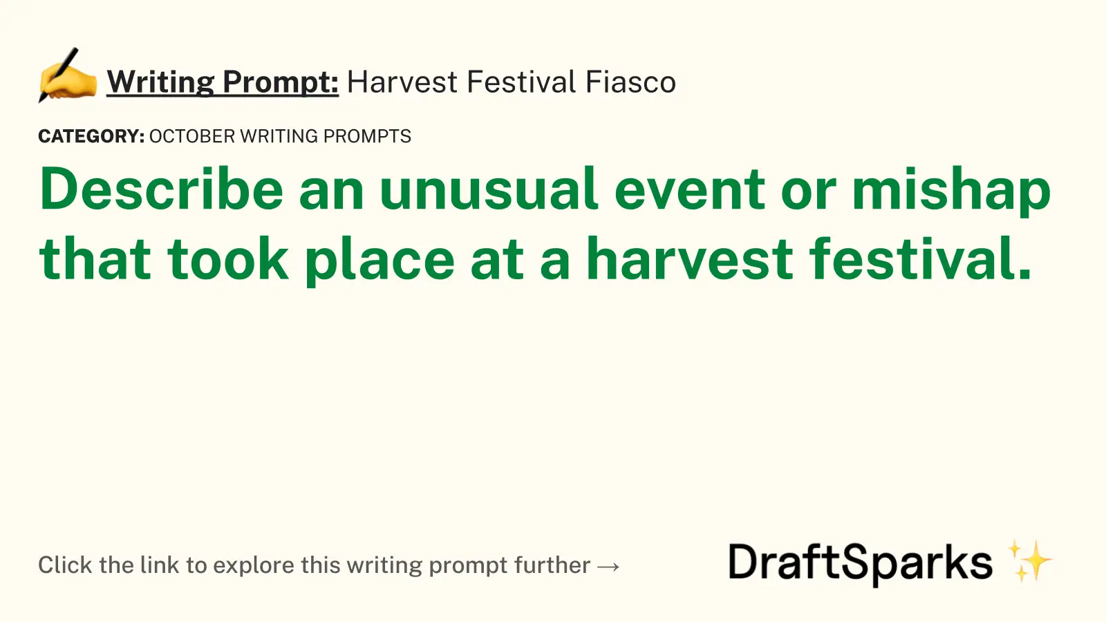 Harvest Festival Fiasco